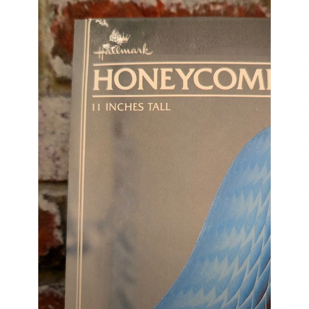 Vintage 1980 Hallmark Honeycomb Bell 11 Inch Blue Paper Hanging Decoration